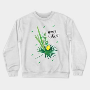 Sukkot Lulav and Etrog Tropical Leaves Jewish Holiday Crewneck Sweatshirt